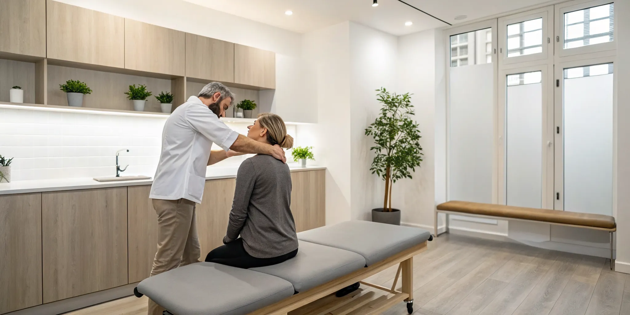 Chiropractor performs a vagus nerve treatment on a patient's upper cervical spine.