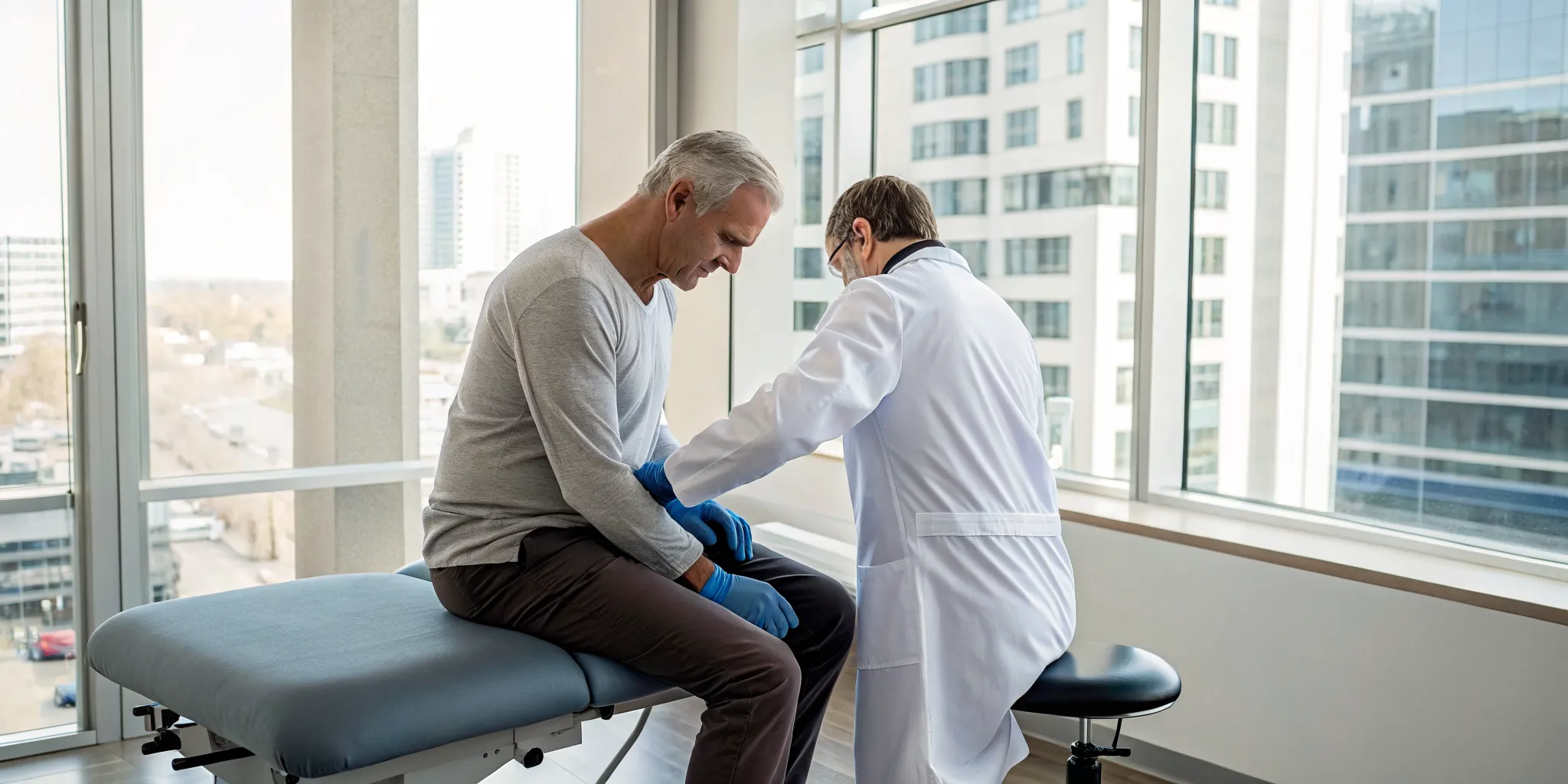 Ann Arbor chiropractor conducting a neuropathy consultation and patient exam.