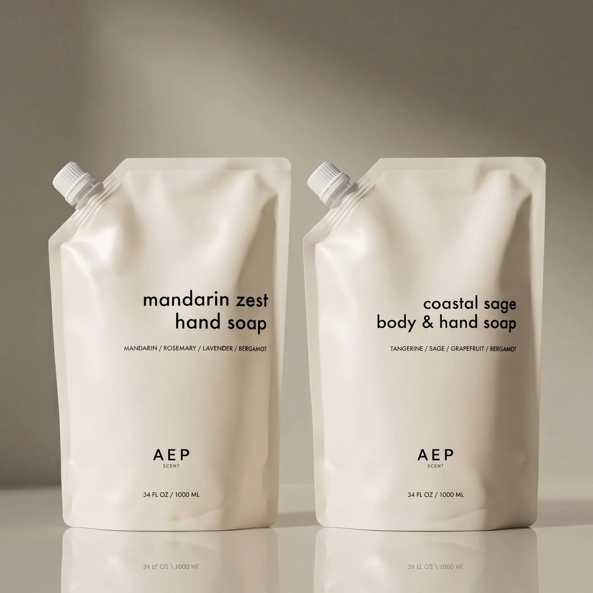 Cruelty free hand soap and body wash bundle for a refillable routine