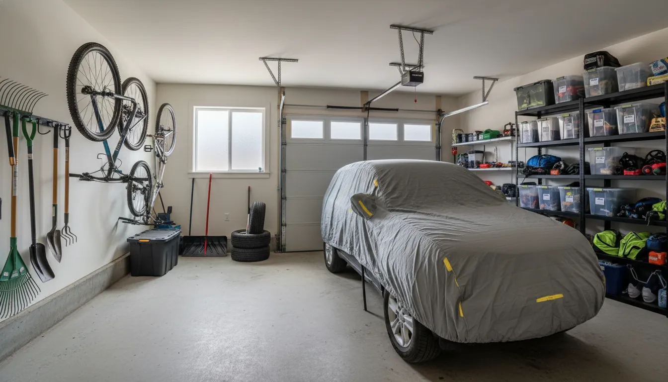 Enclosed garage storage for a Denver garage addition