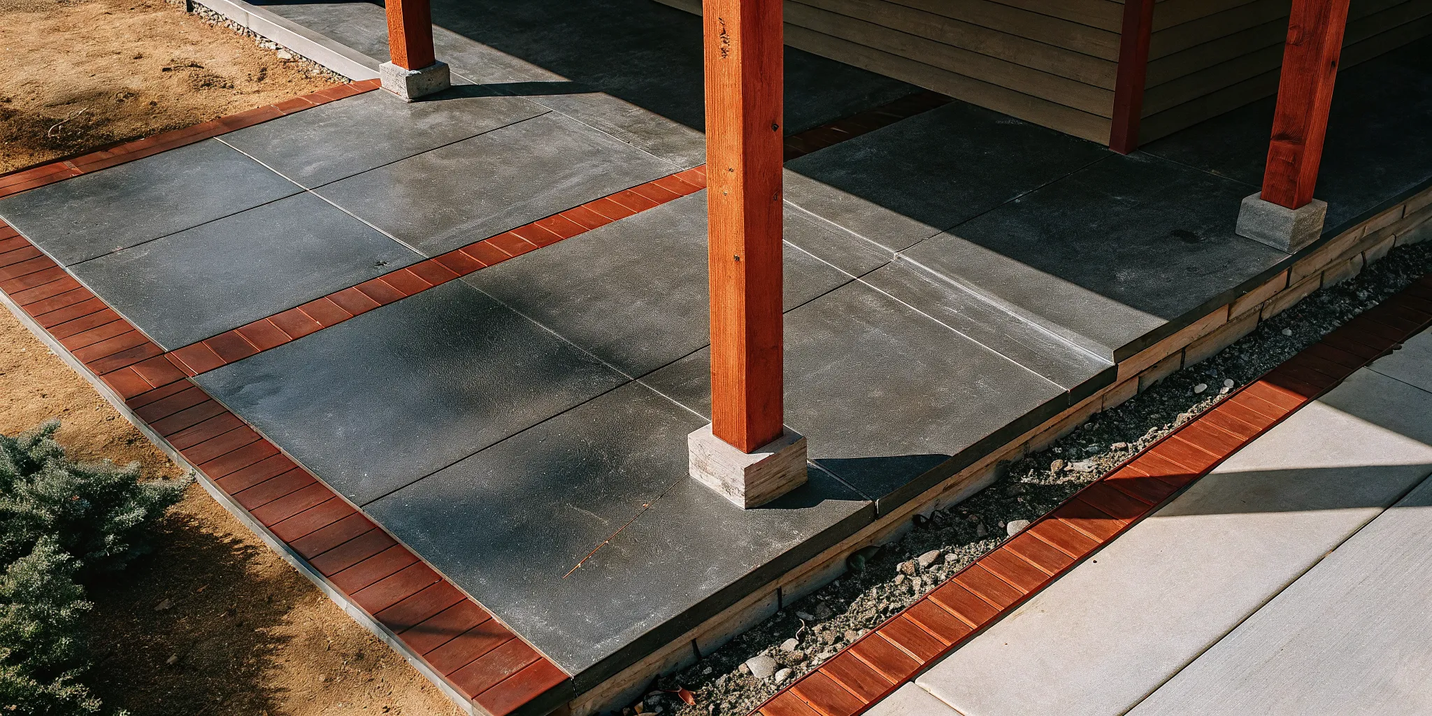 Expansion and control joint placement across a concrete patio