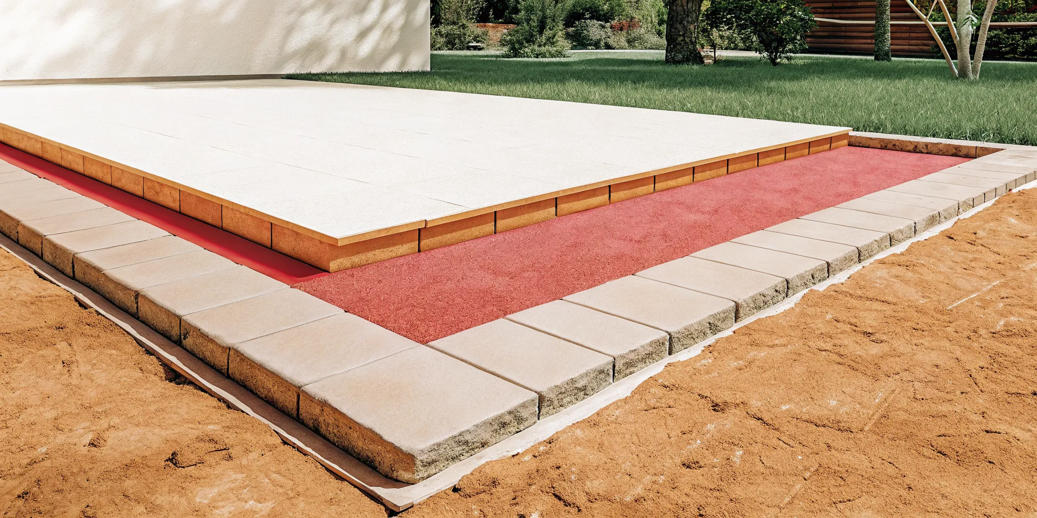 Open stone base preparation for a permeable paver installation