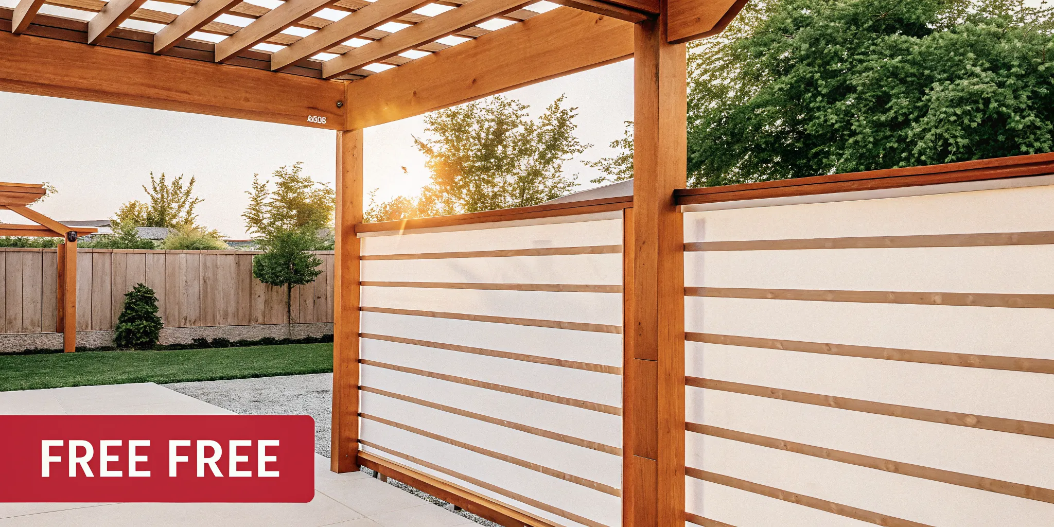 Denver Metro Area backyard patio with a custom pergola and integrated privacy screen