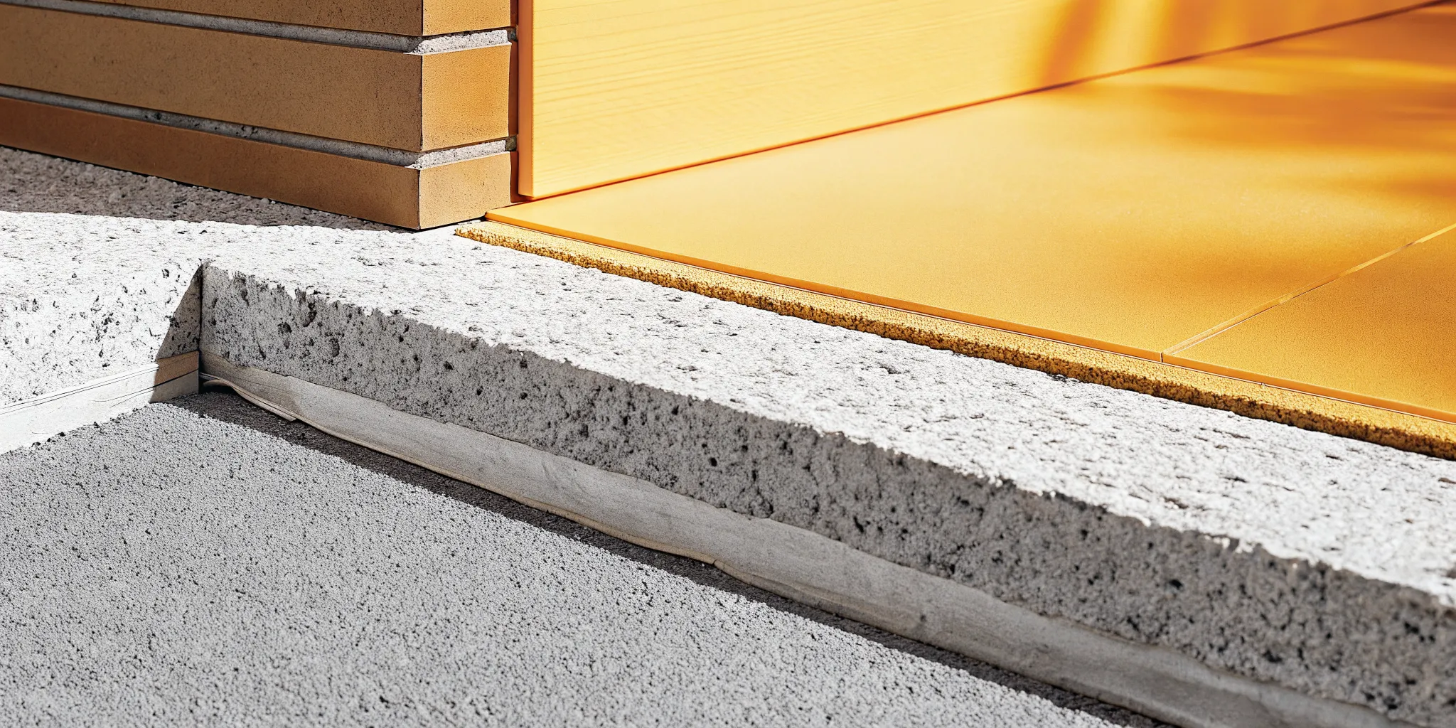 Close view of aggregate and flaking involved in concrete spalling repair
