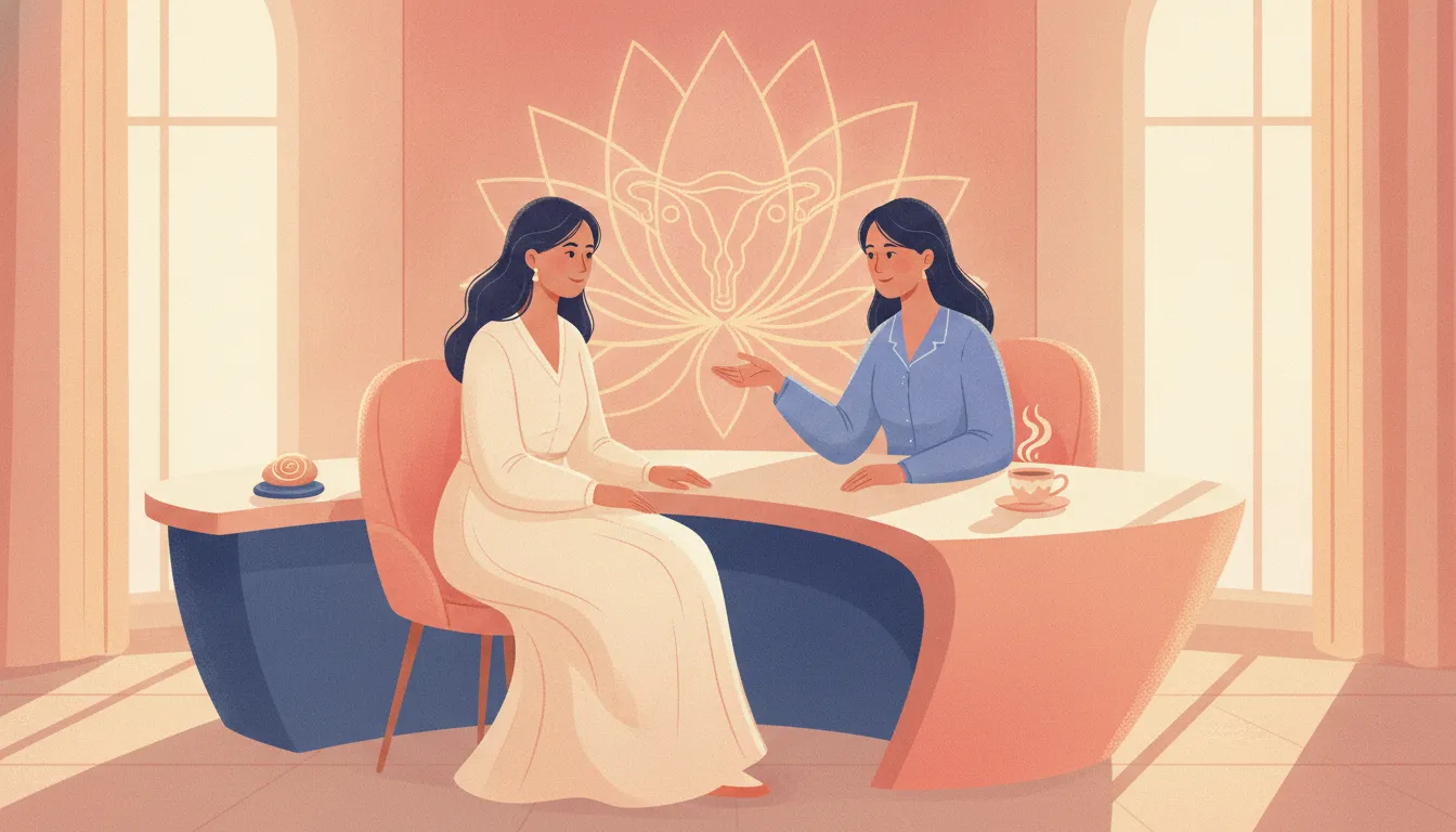 Patient and clinician discussing endometriosis and fertility options
