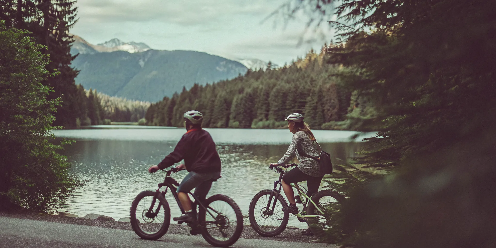 Summer guided eBike tour on a green Whistler valley trail