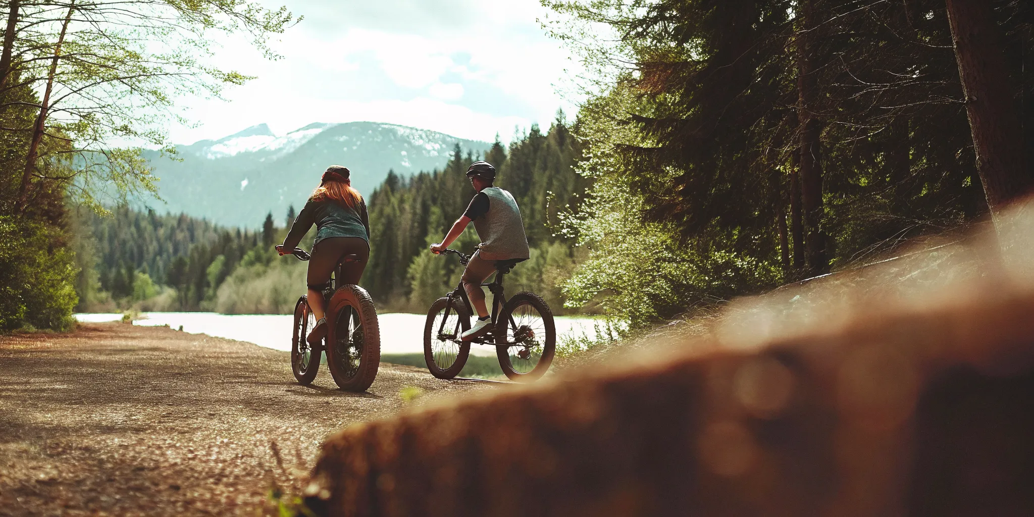 Riders exploring the River of Golden Dreams bike route on fat tire eBikes