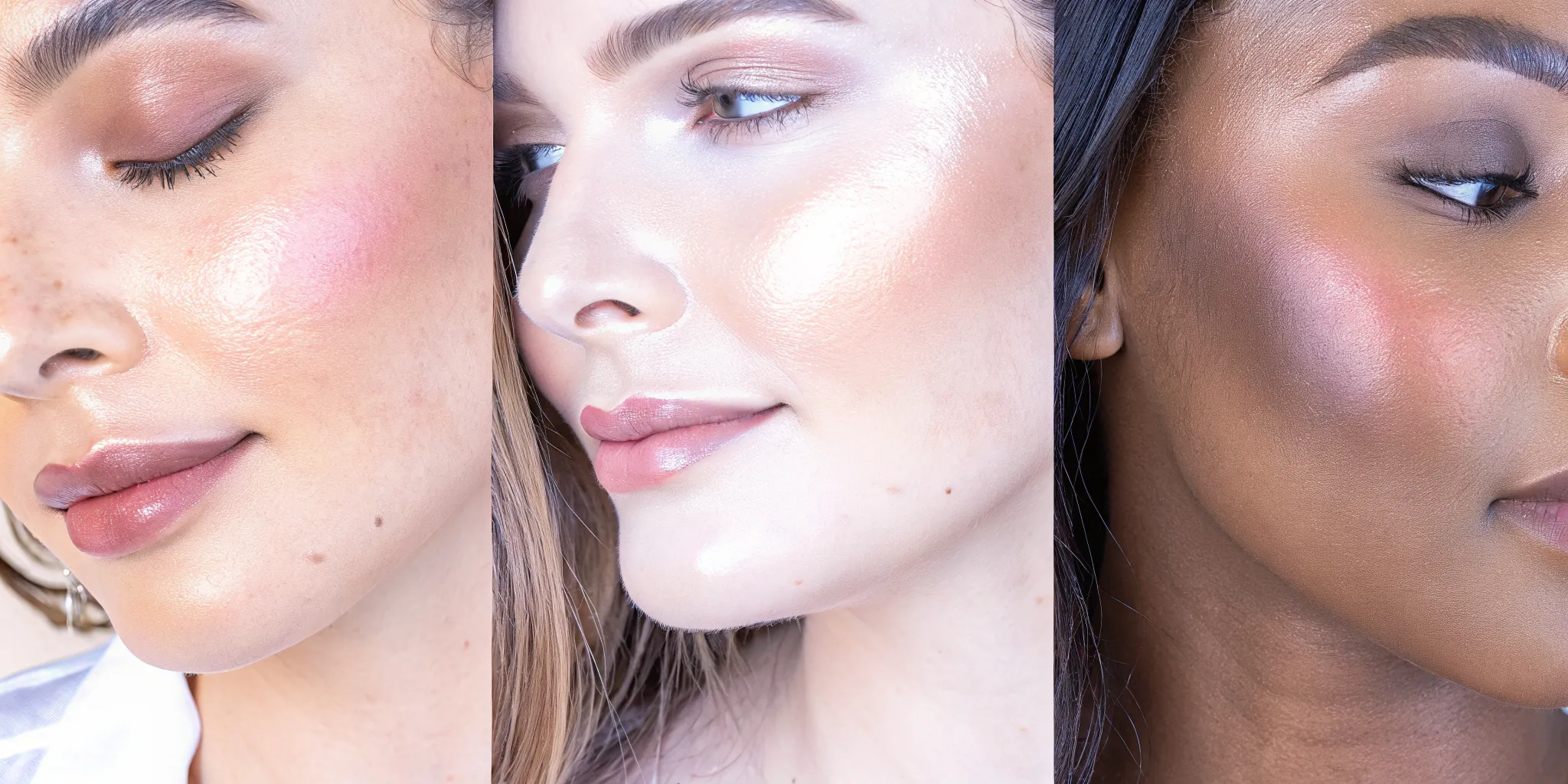 Blush shades blended across different skin tones