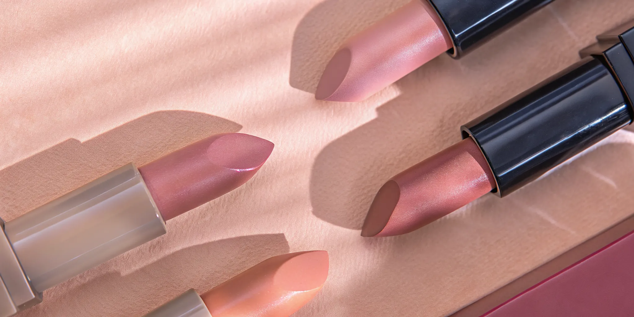 Warm cool neutral and olive nude lipstick swatches