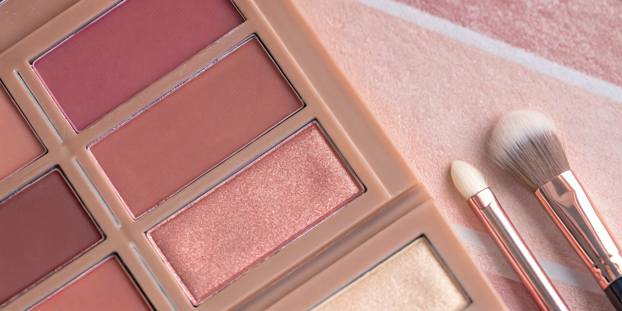 Warm, cool, and neutral nude makeup shades arranged together