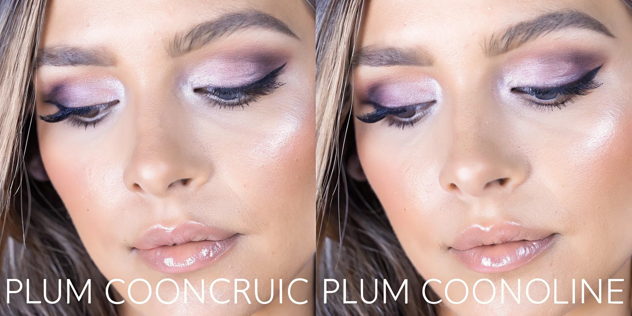Elegant model showcase of cool-toned rosy pink and plum monochromatic makeup