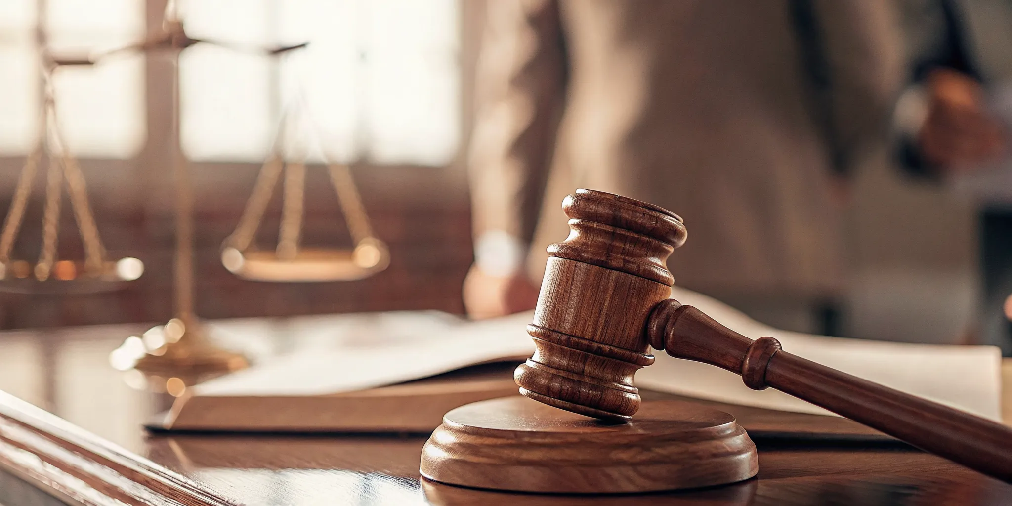 Professional legal and financial documents with a gavel on a desk representing trust accounting for law firms