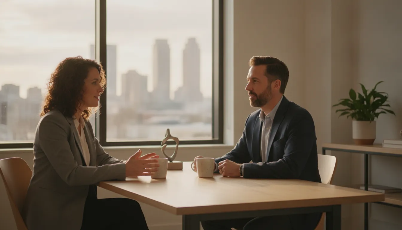 Small business accountant in Atlanta meeting with a business owner
