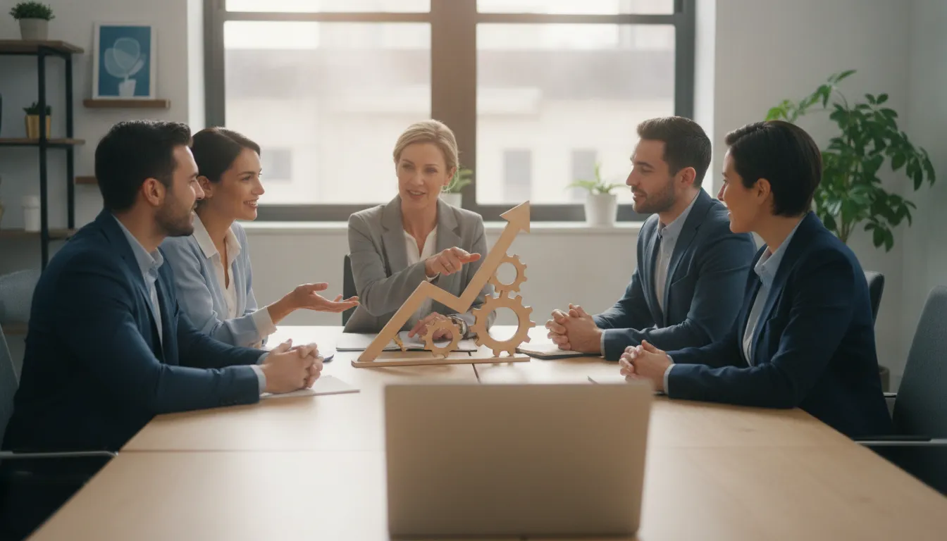 Small-business team discussing year-round tax planning with an advisor