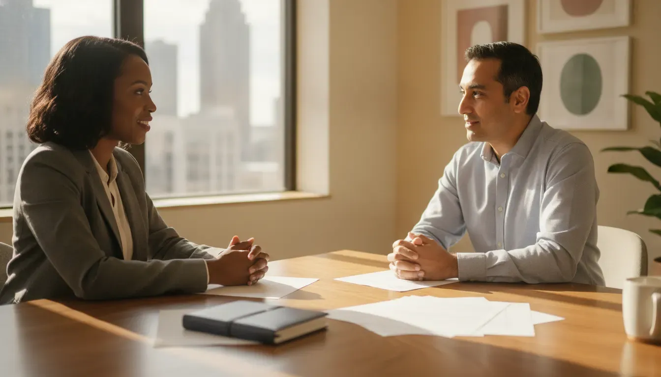 Business owner meeting with a tax advisor to discuss tax preparation services