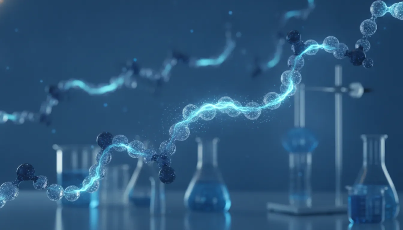Abstract visualization of linker and payload connections in peptide conjugation research