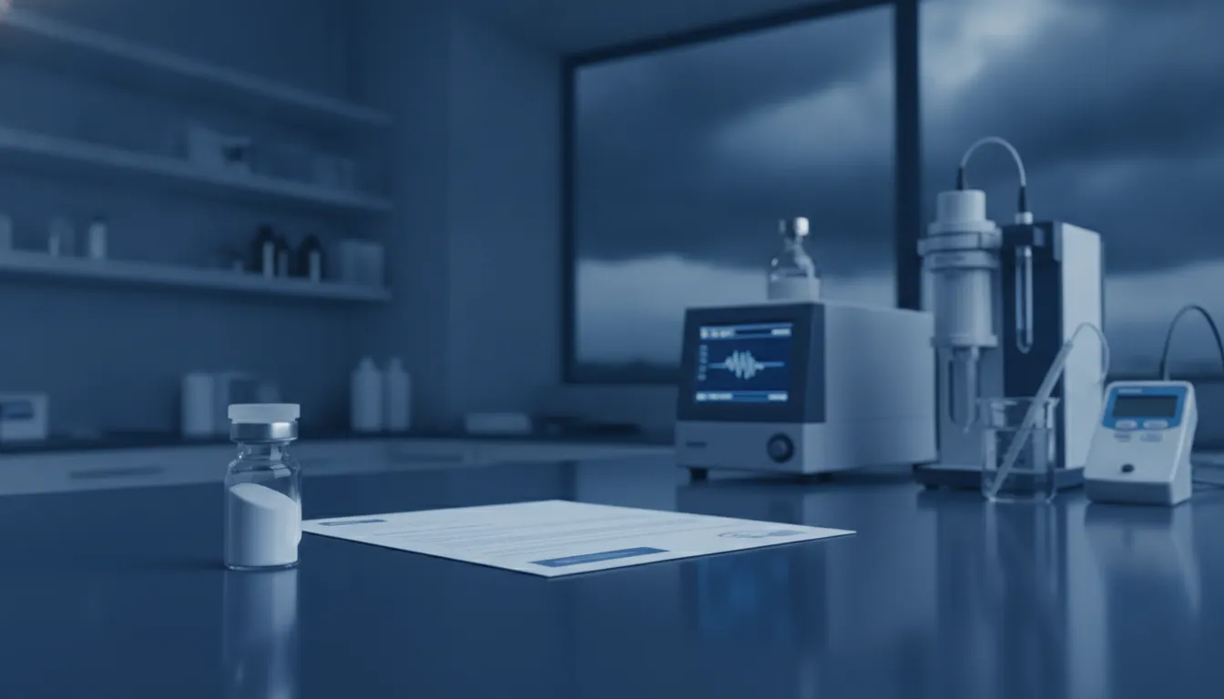 Laboratory review of a certificate of analysis for verified peptides