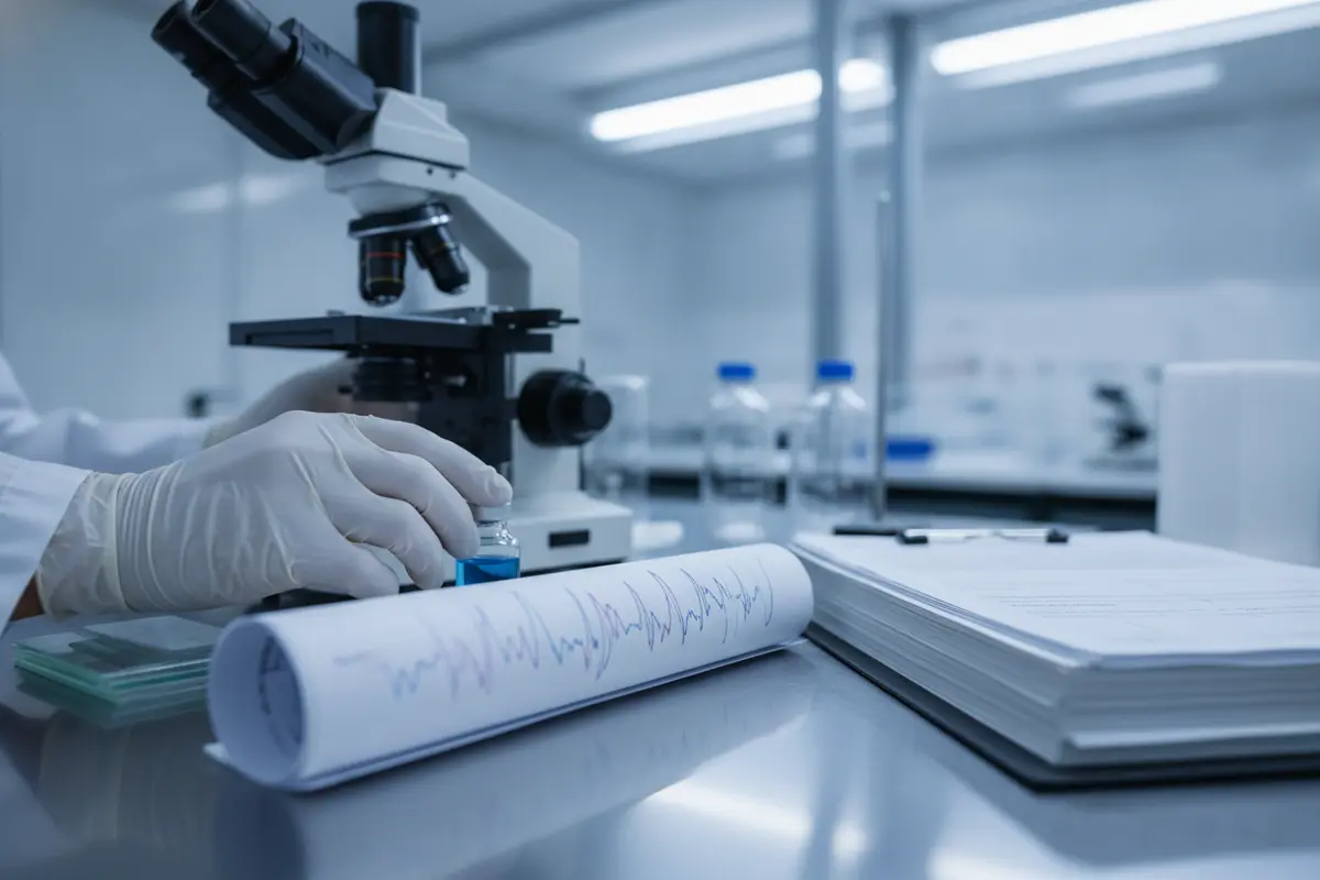 Laboratory quality-control records and materials for a methylene blue study
