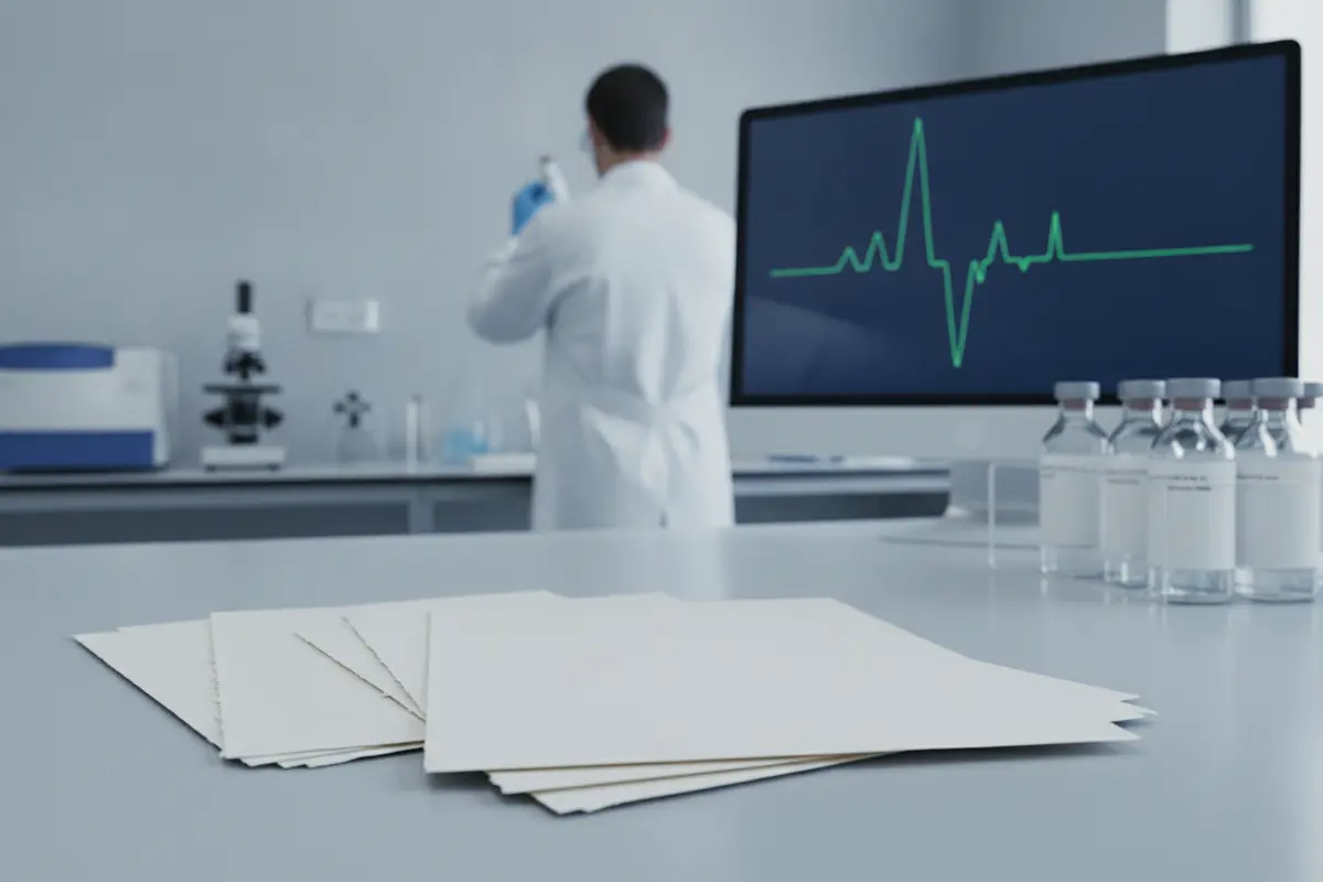Laboratory staff organize analytical records and sample identifiers