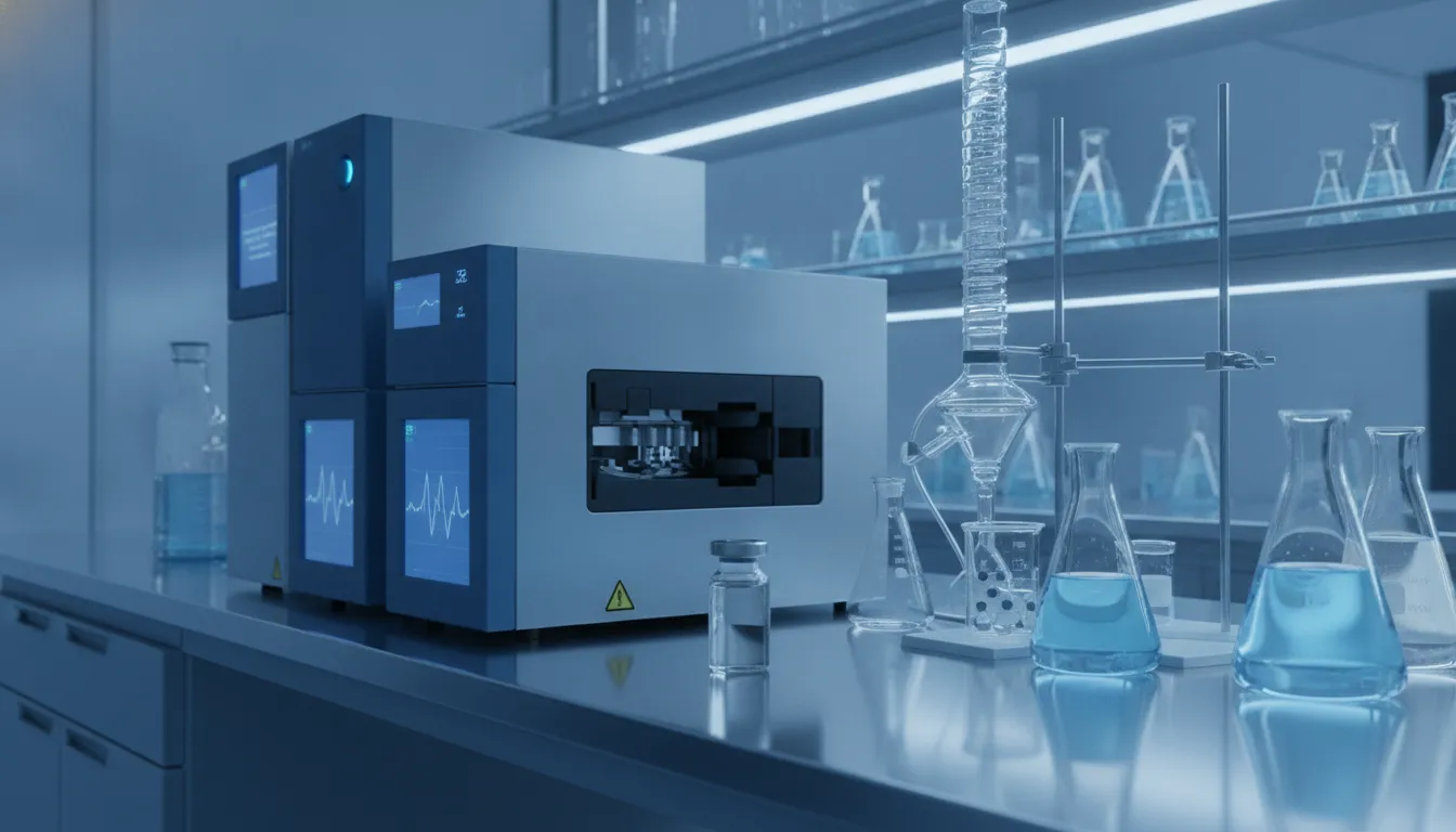 Semax peptide sample in an analytical laboratory with HPLC equipment