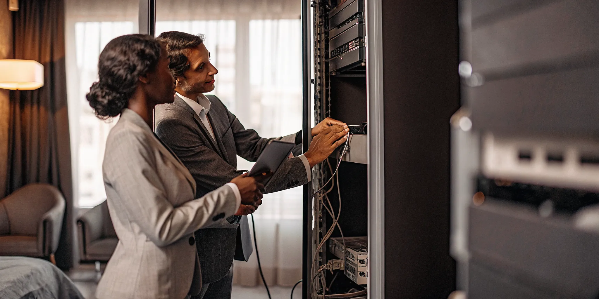 Hotel operations team evaluating a hotel PBX vendor scorecard