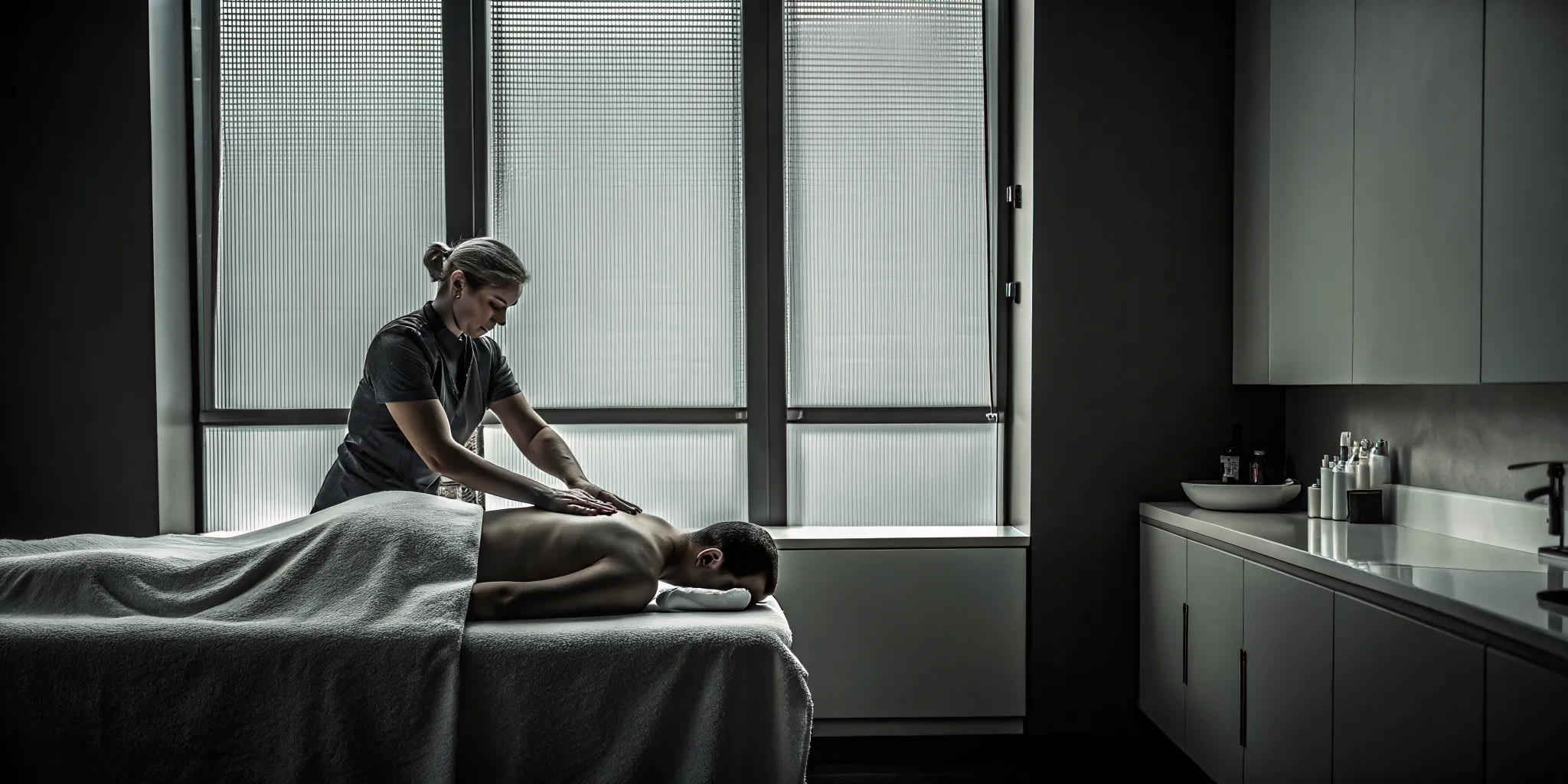 Fascia massage session using focused therapeutic pressure