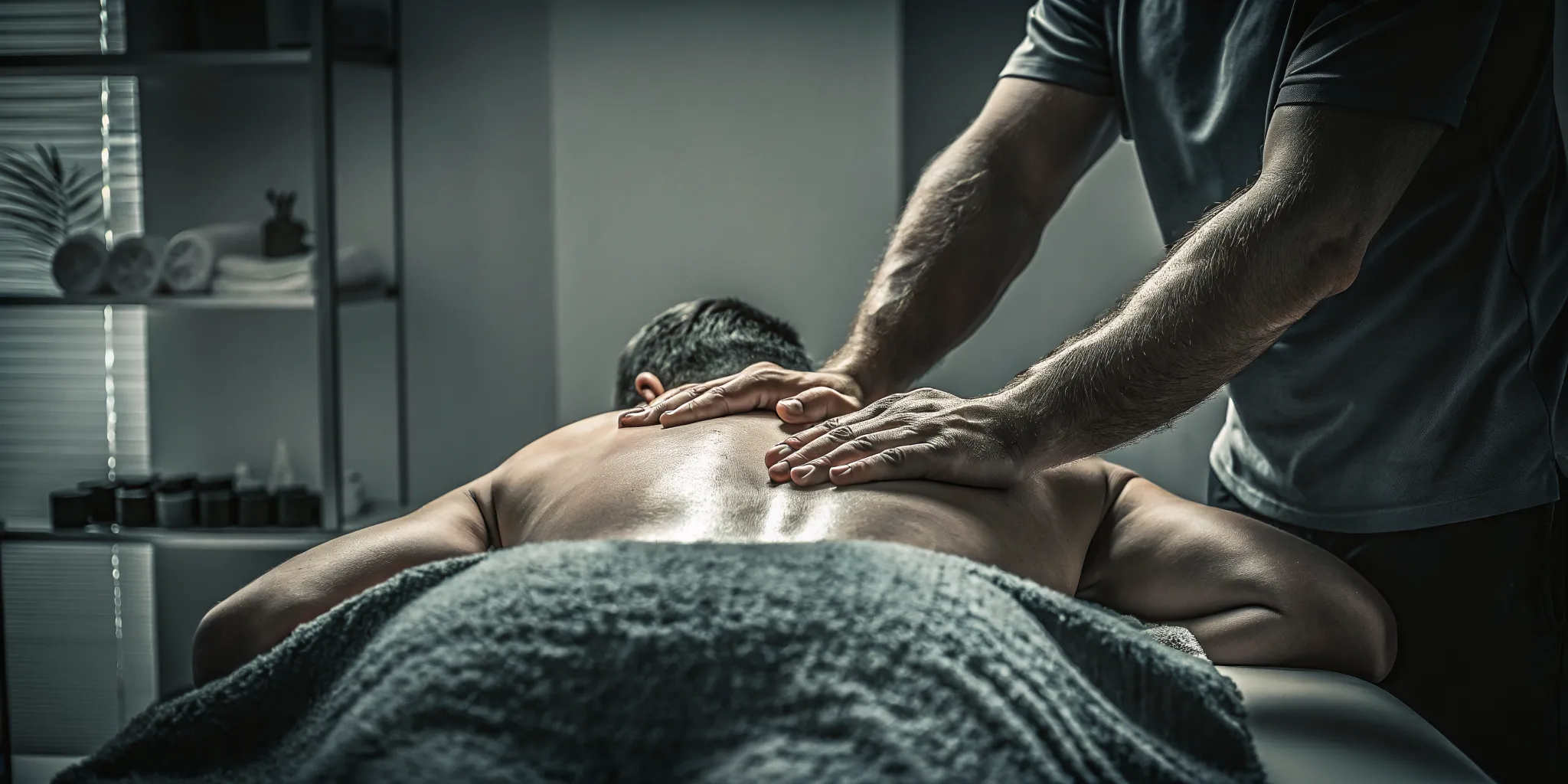 A professional clinical massage therapy session focused on precise fascia release and muscle recovery