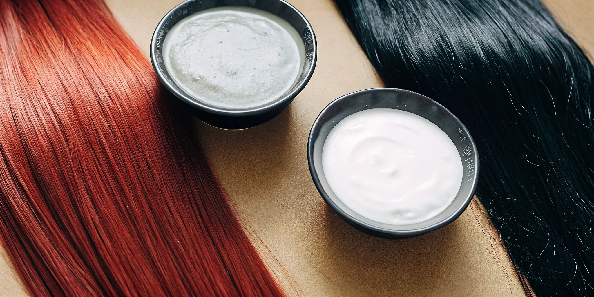 Woman examining the softness and shine of her color-treated hair after a conditioning ritual