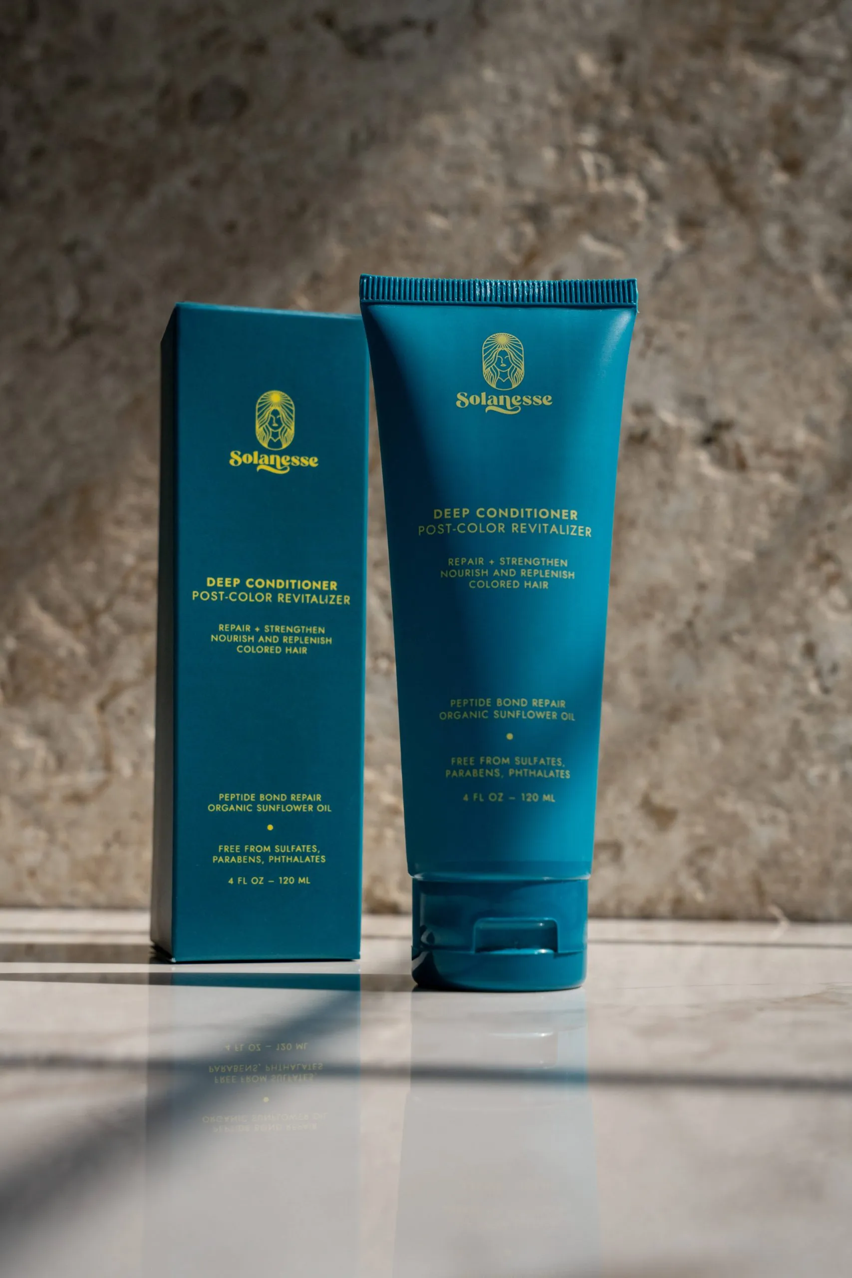 Solanesse post-color treatment supporting smoother color-treated hair