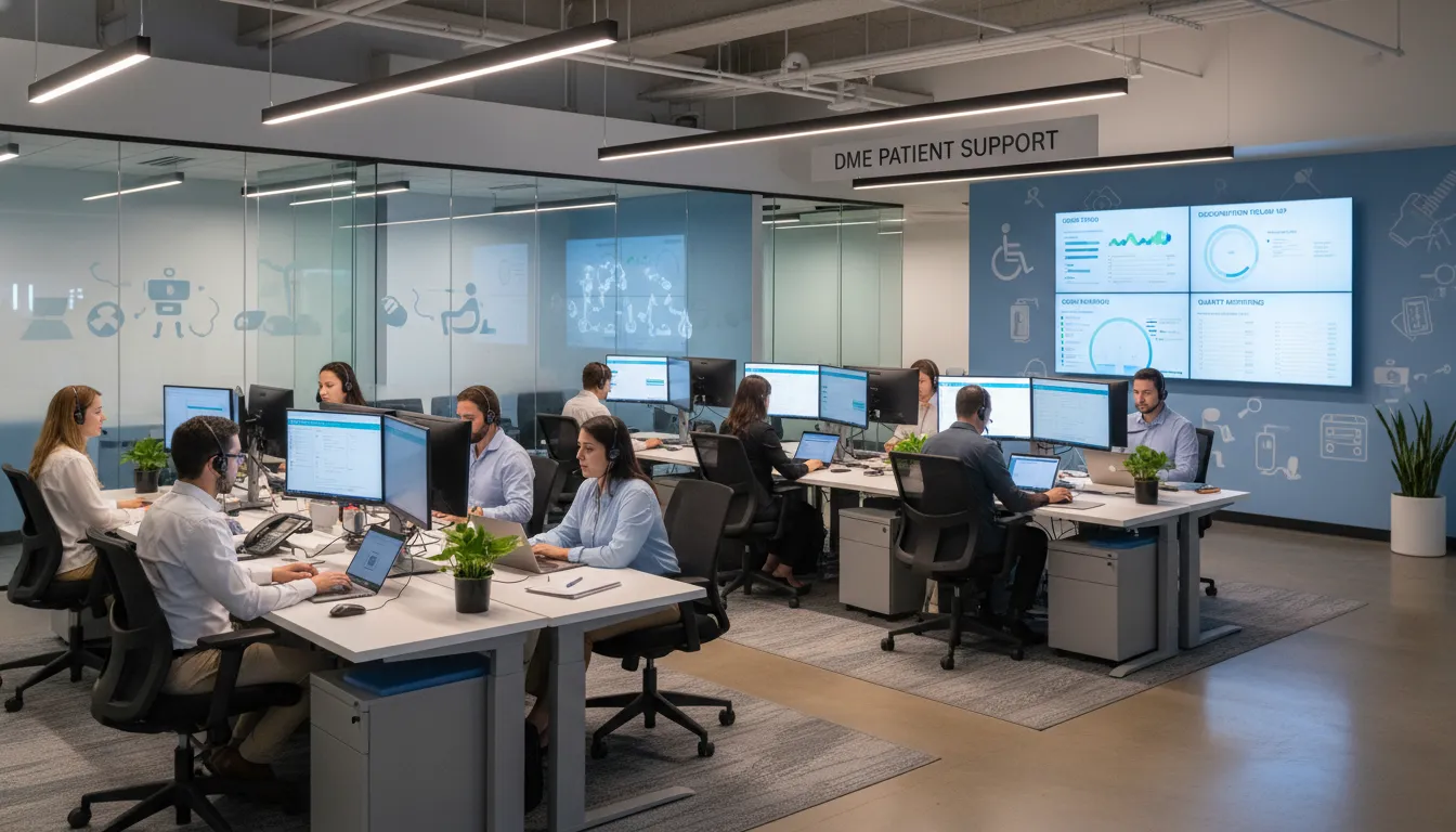 DME customer service outsourcing workflow for medical supply support