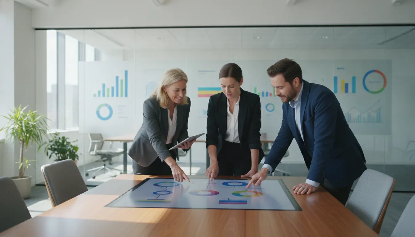 Accounts receivable outsourcing teammates collaborating on a service business workflow