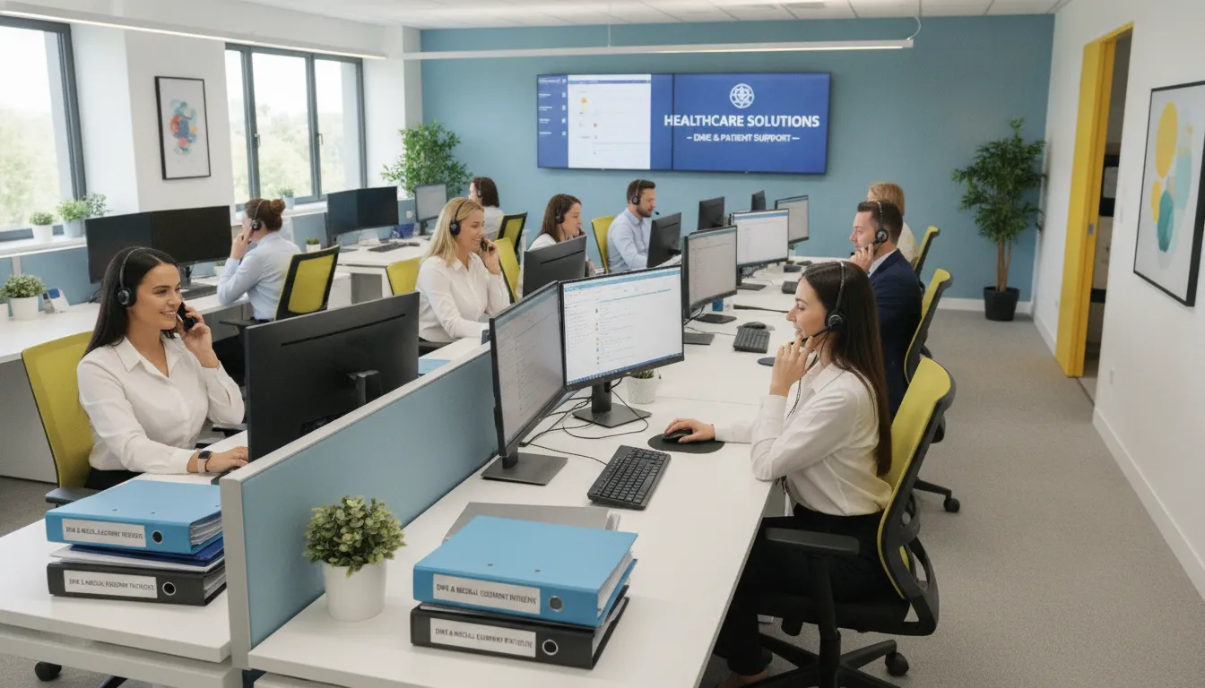DME call center team handling Medicare compliance and insurance verification calls