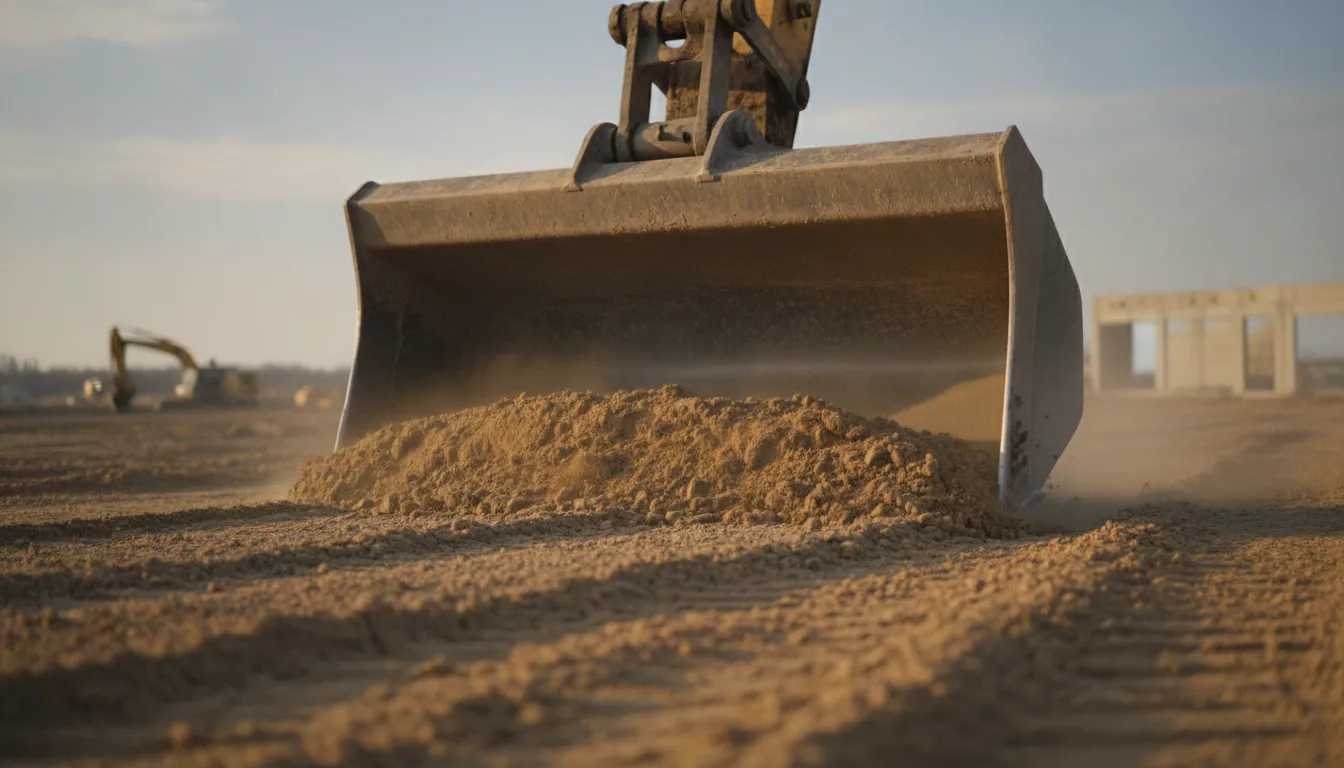 Skid steer loader with a low profile long bottom bucket finishing a grade on a construction site