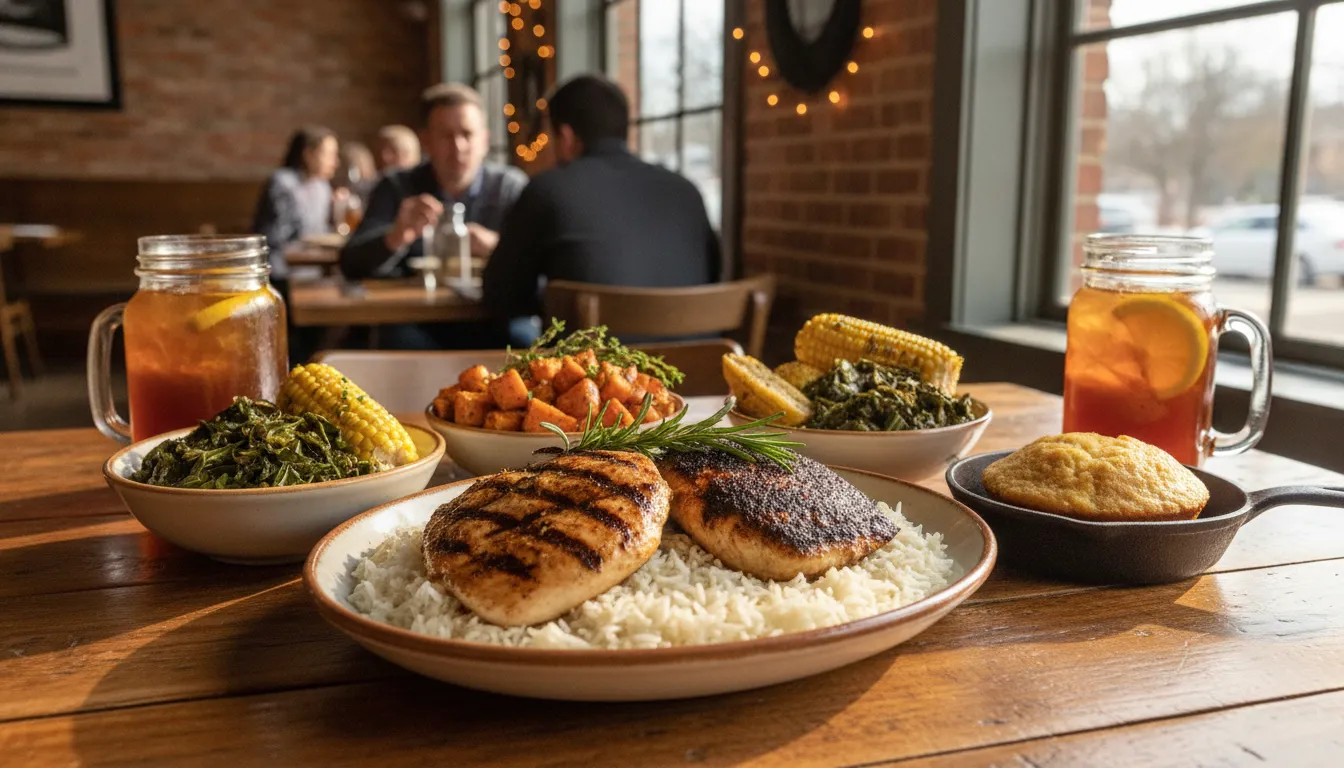 Southern comfort meal served in a welcoming restaurant setting