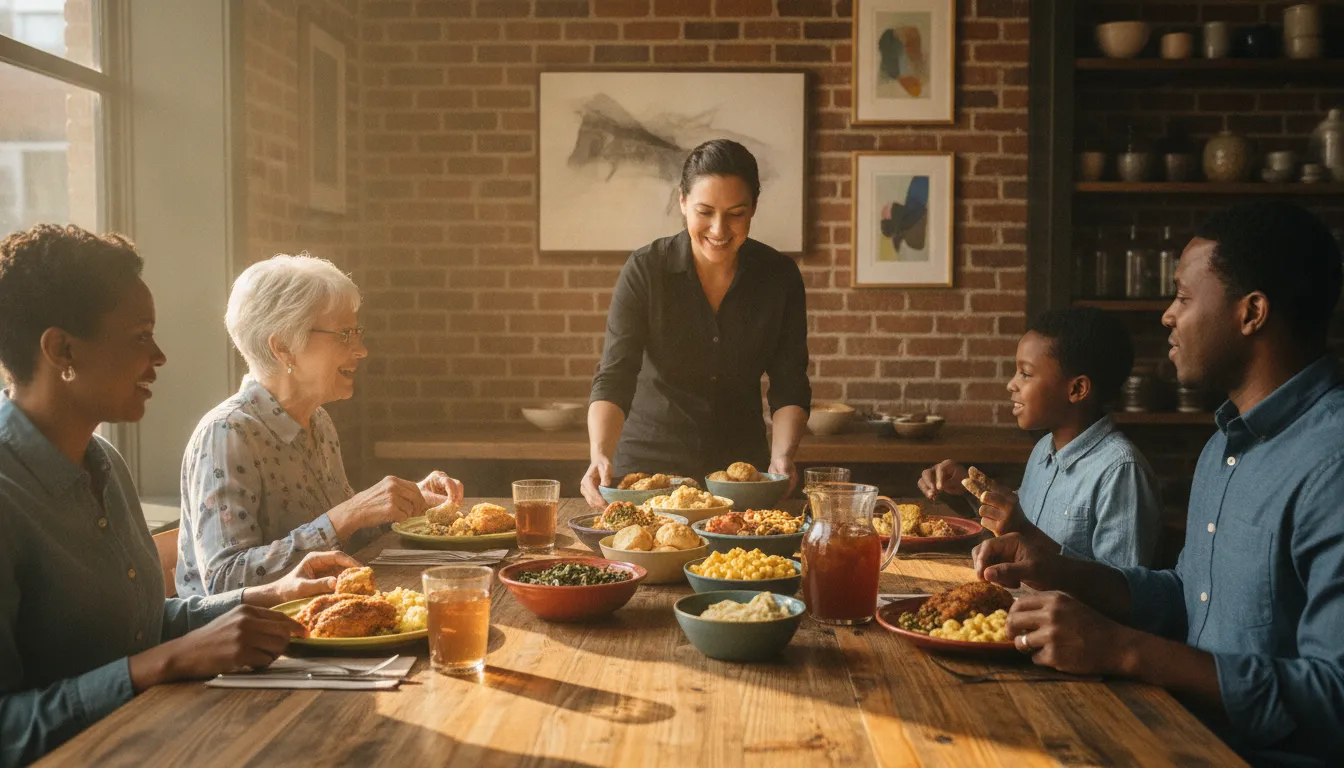 Southern comfort food shared around a table in Florence, SC