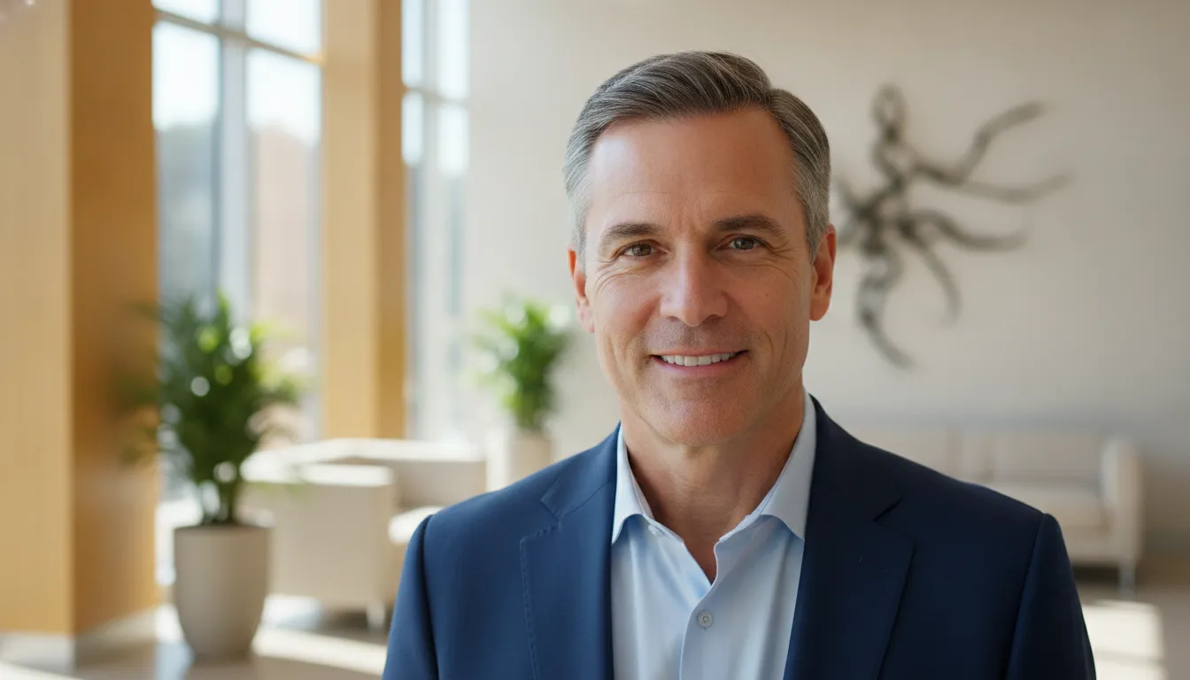 Confident middle-aged man consulting with a medical provider about men's health and wellness at Soul Glow Medspa