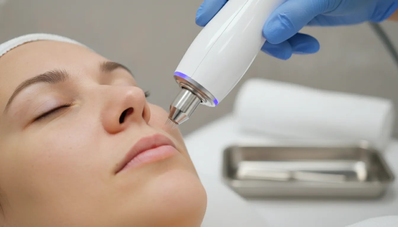 RF microneedling treatment session at Soul Glow Medspa for skin rejuvenation
