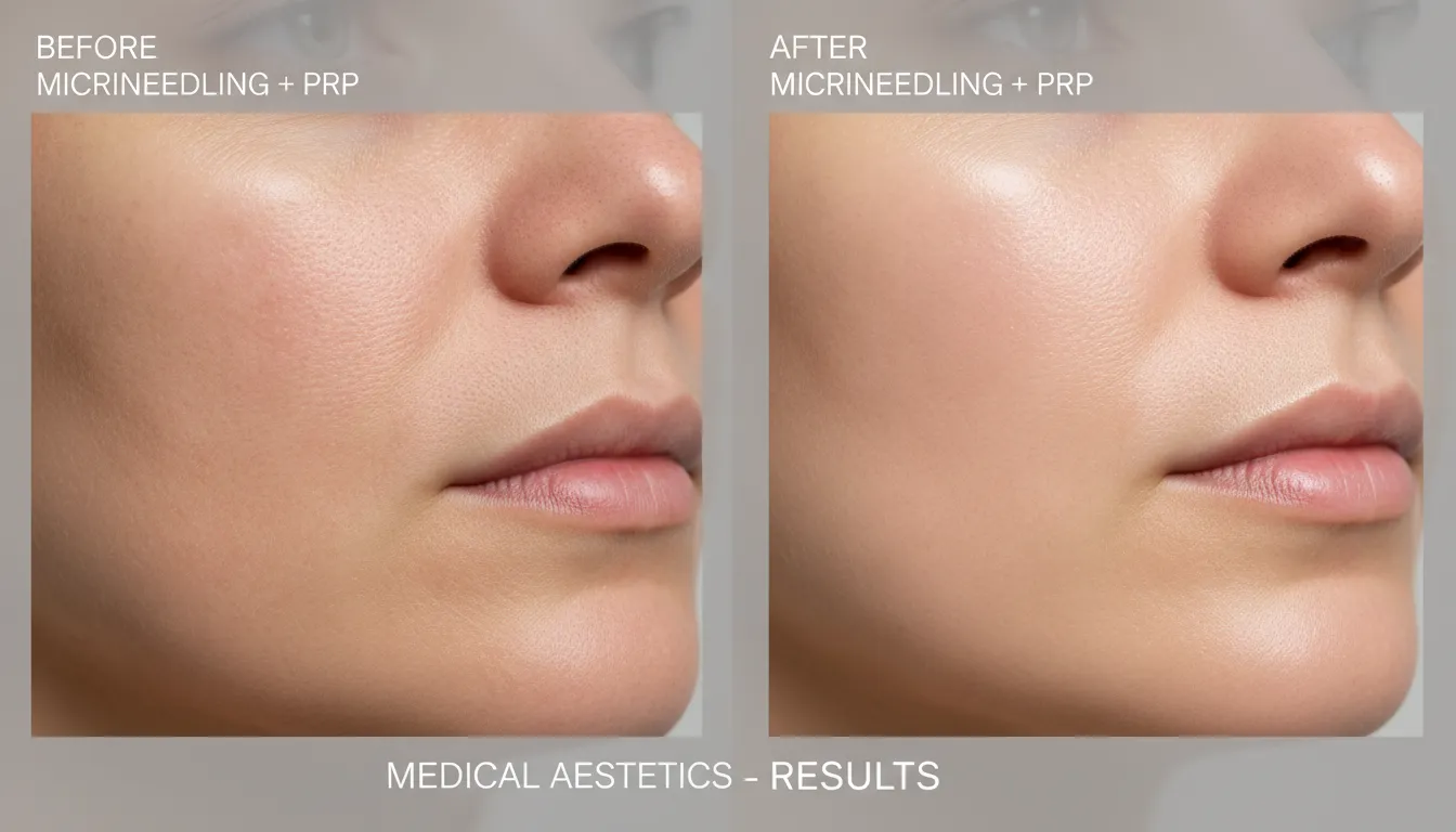 Smooth skin results after microneedling with PRP treatment for scars and stretch marks