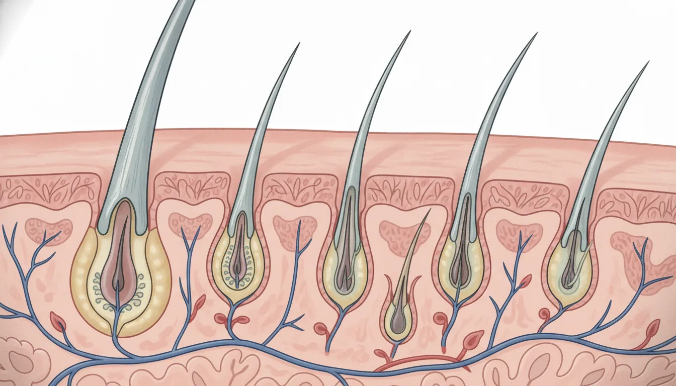 Hair growth cycle illustration for hair loss after stopping birth control