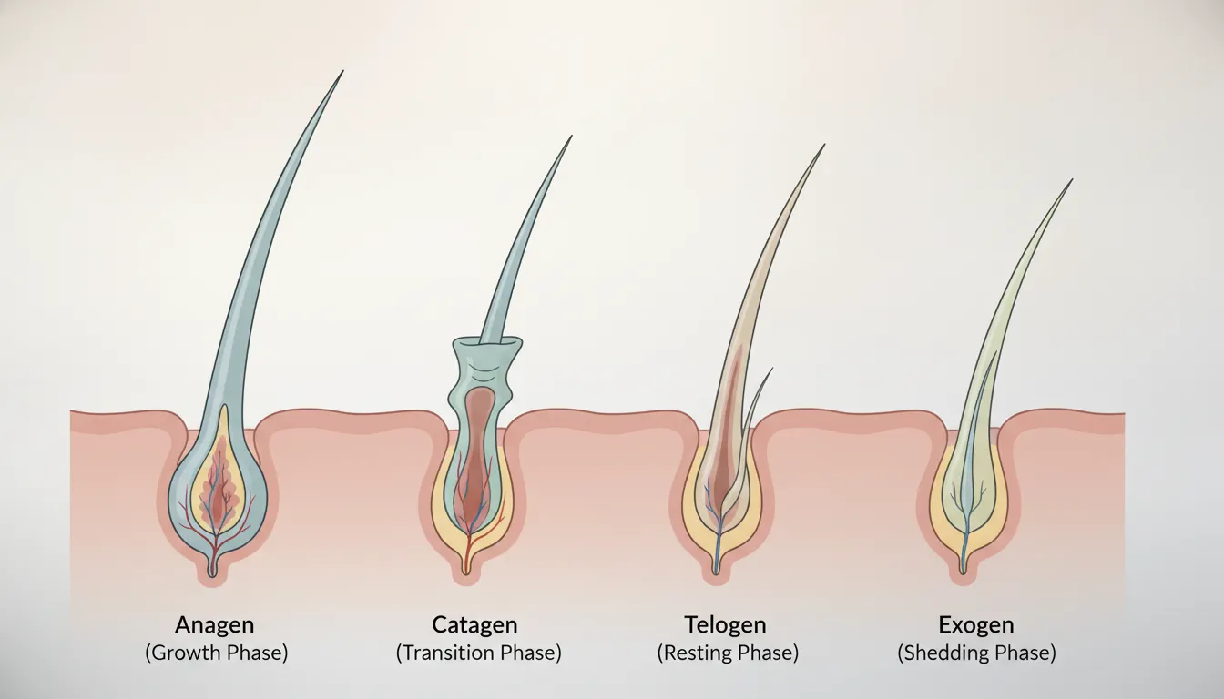 Illustration explaining the hair-growth cycle during minoxidil shedding