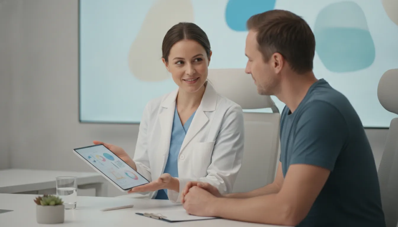 Clinician reviewing a personalized combination hair loss treatment plan