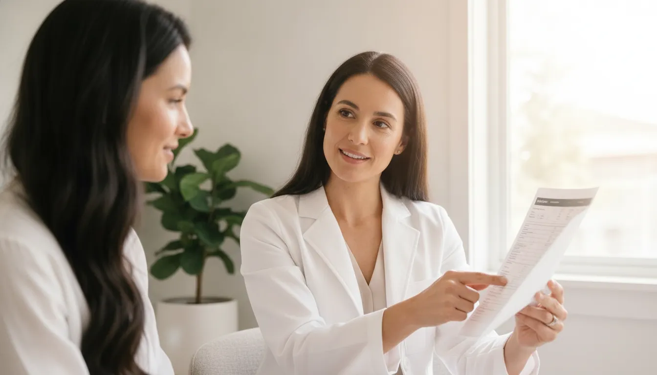 Iron deficiency hair loss consultation with a clinician