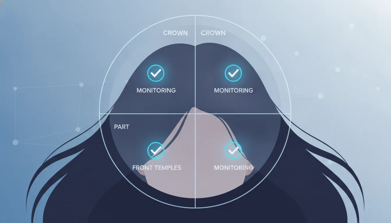 Visual guide to monitoring a receding hairline in women