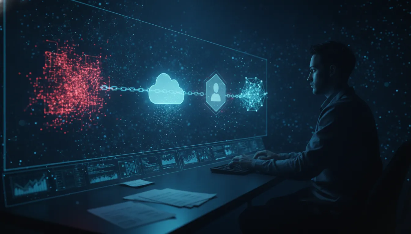 Analyst tracing threat intelligence evidence across cloud and identity systems