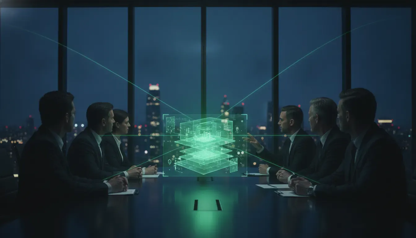 CISO presenting enterprise security assessment decisions to a board