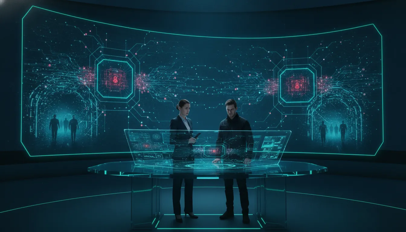CISO and security architect reviewing enterprise security posture.