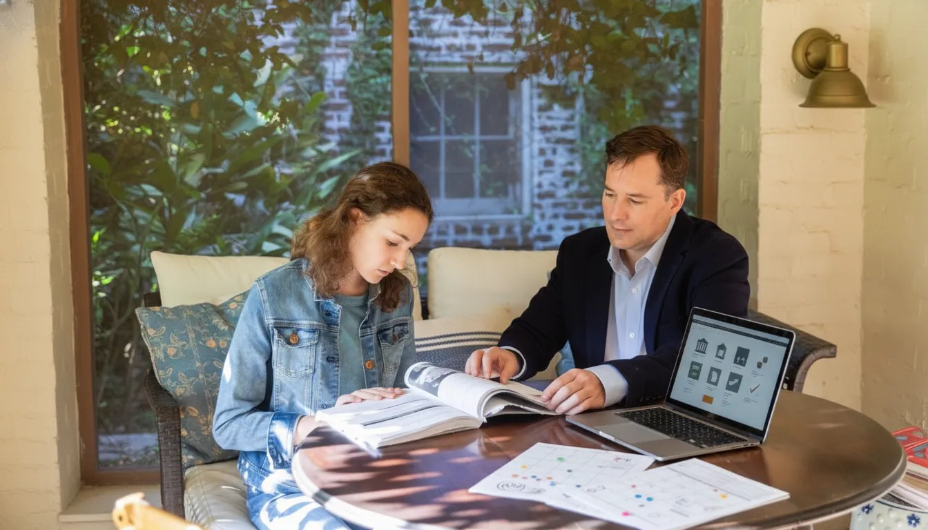 Tutor helping a student interpret an AP score report