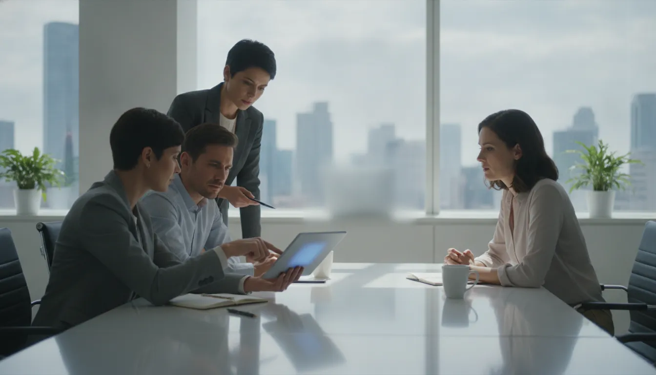 Security team reviewing risky security behaviors with an employee