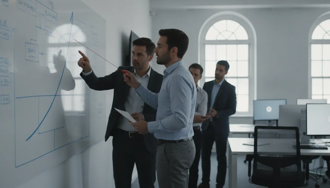 Security leaders reviewing workforce risk trends together in a modern operations room