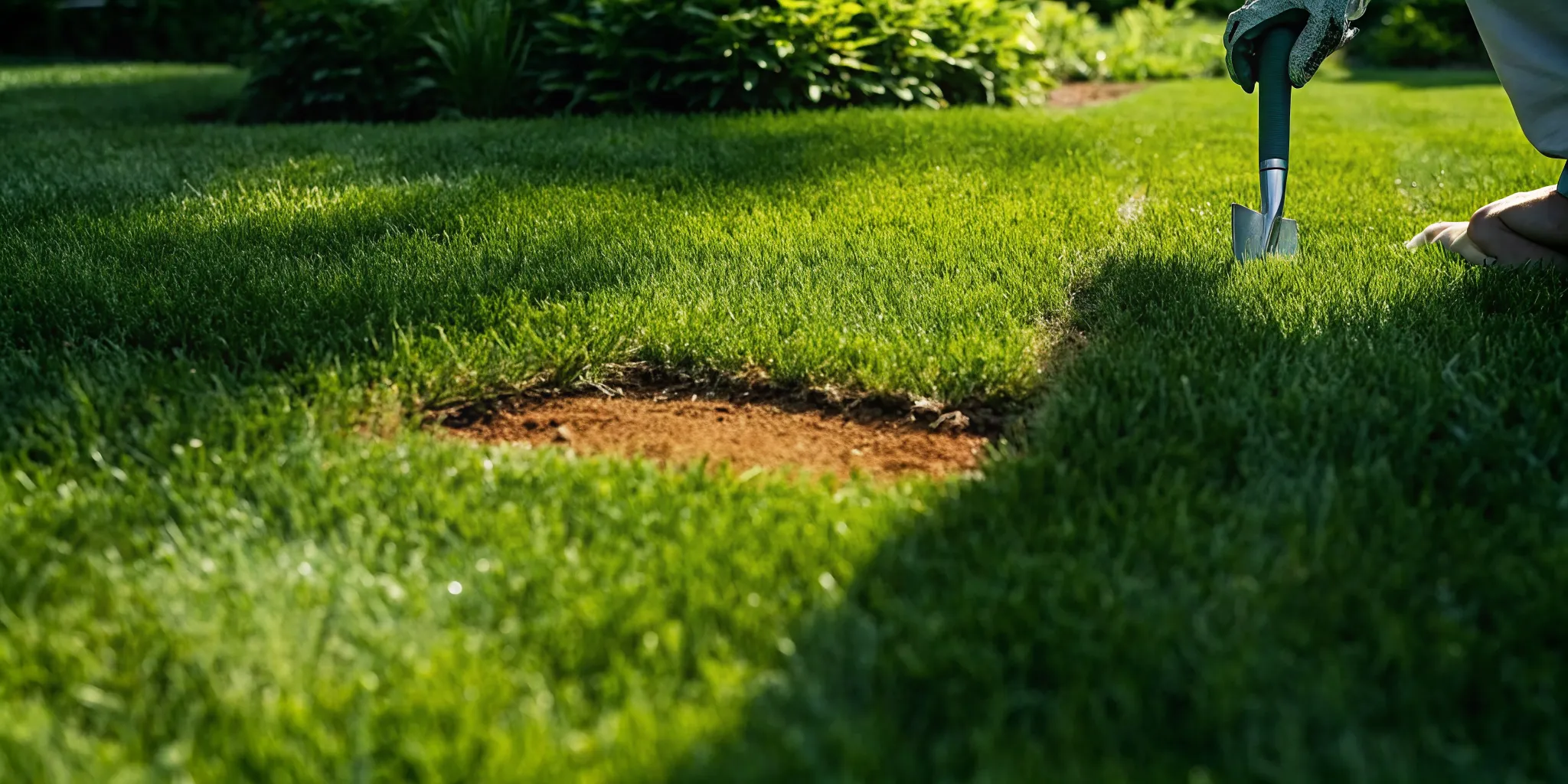 Irregular brown lawn patch showing possible grub worm damage